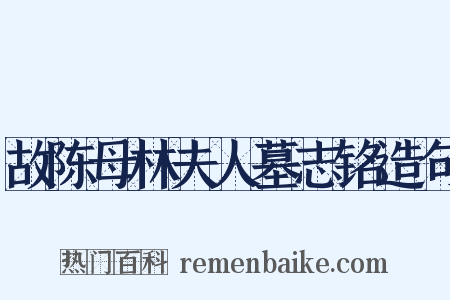 故陈母林夫人墓志铭造句是什么意思的图片